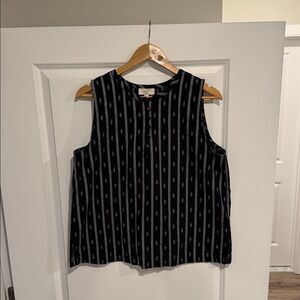 LOFT Black and White Sleeveless Blouse